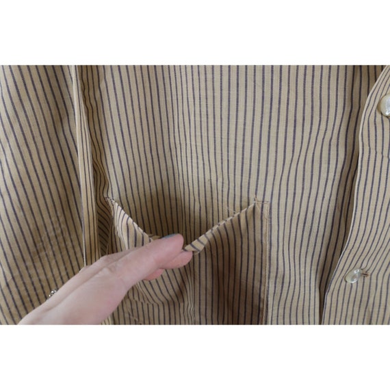 50s 60s Streetwear Mens Small Cat Eye Button Stri… - image 4