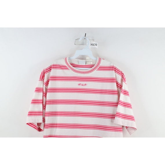90s Streetwear Womens XL Flower Striped Color Blo… - image 2