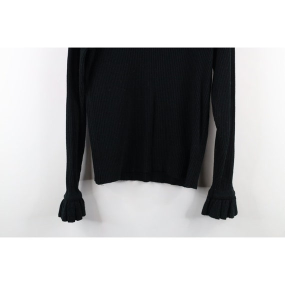 70s Streetwear Womens Large Ruffled Ribbed Knit L… - image 9