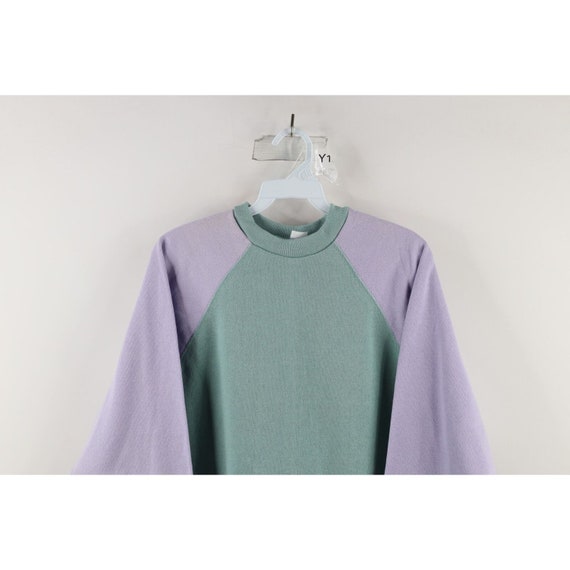 90s Streetwear Womens Large Blank Pastel Color Bl… - image 2