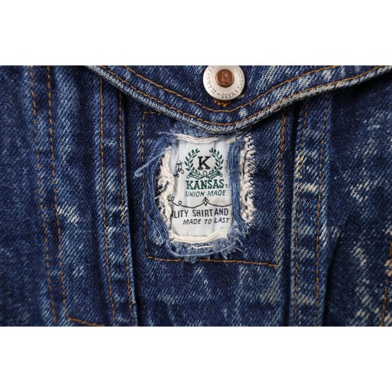 90s Streetwear Mens Medium Distressed Acid Wash D… - image 7