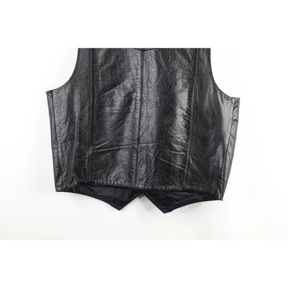 90s Streetwear Mens 46 Distressed Blank Leather M… - image 9