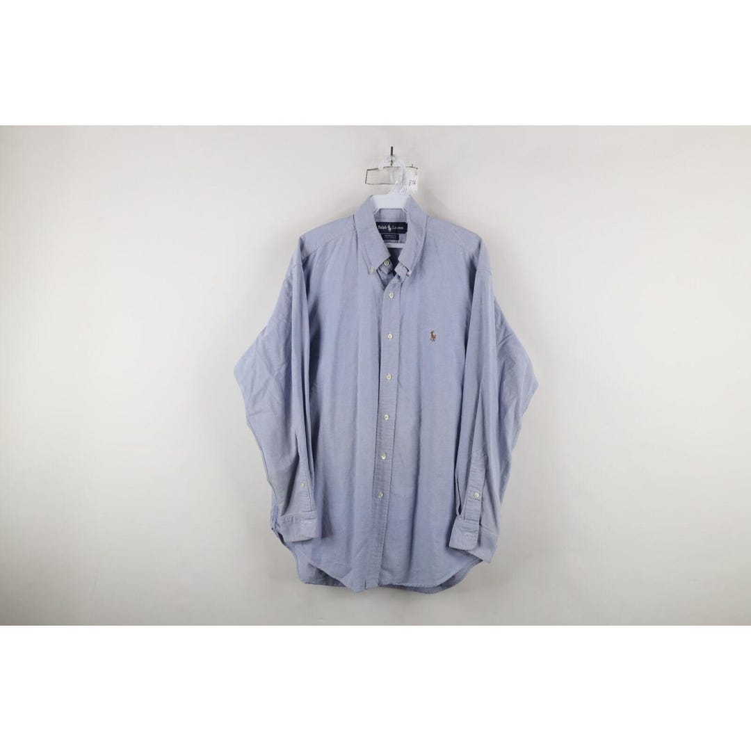 90s Ralph Lauren Mens 16 33 Yarmouth Cotton Oxford Button