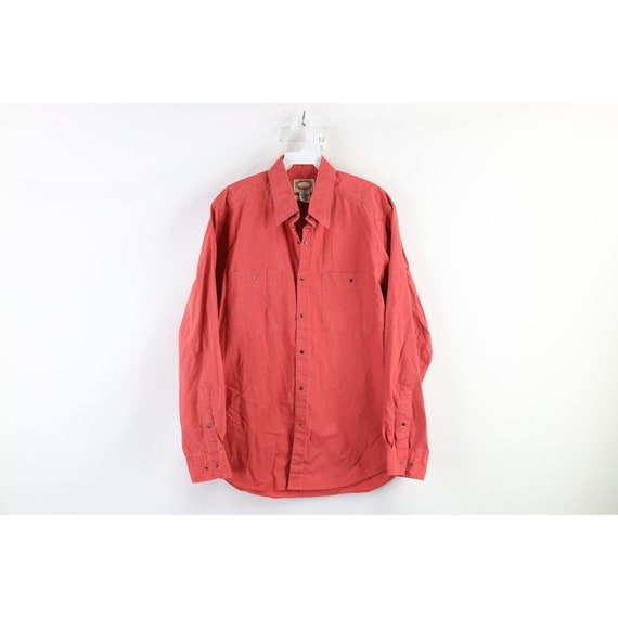 90s Banana Republic Safari Mens Medium Faded Double Pocket Snap  