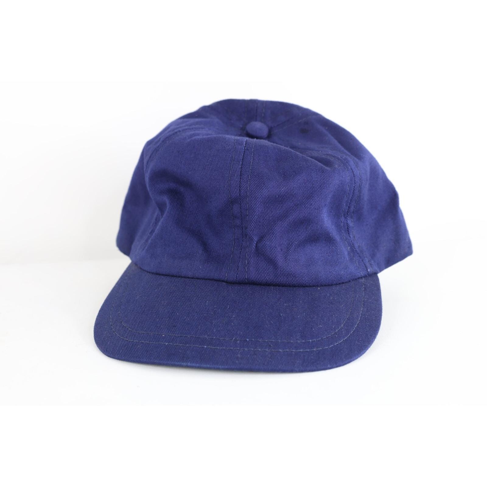 60s Streetwear Faded Blank Short Bill Fitted Hat Cap Blue Cotton 7 1/8 USA, 1960s Blank Fitted Baseball Hat, Vintage Baseball Cap, 60s Hat
