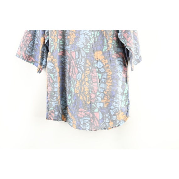 90s Streetwear Mens Medium Faded Abstract Rainbow… - image 7