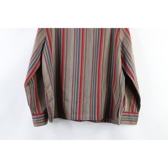 70s Streetwear Womens 36 Distressed Rainbow Strip… - image 9