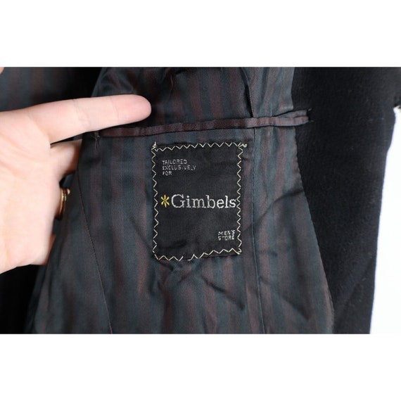 50s Gimbels Mens 38R Distressed Wool Cashmere Ove… - image 9