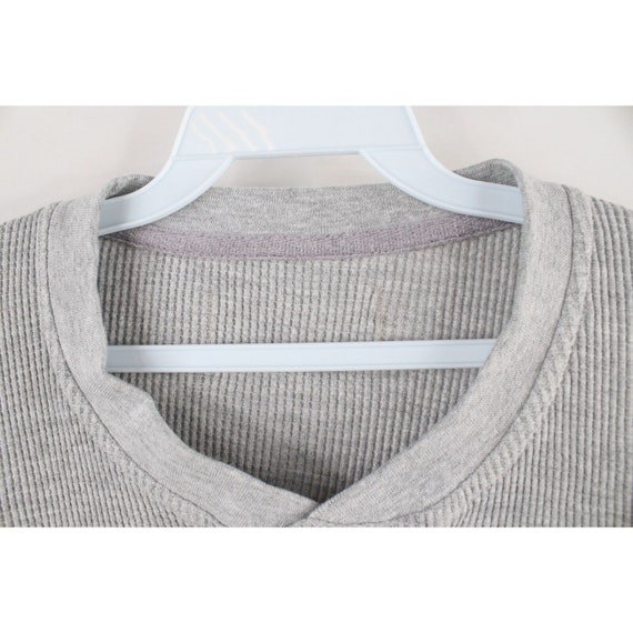 90s Streetwear Mens 2XL Blank Thermal Waffle Knit… - image 5