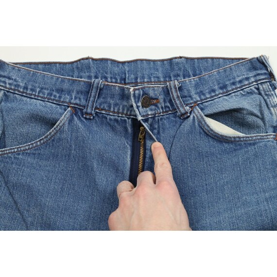 70s Streetwear Mens 34x30 Distressed Wide Leg Bel… - image 7
