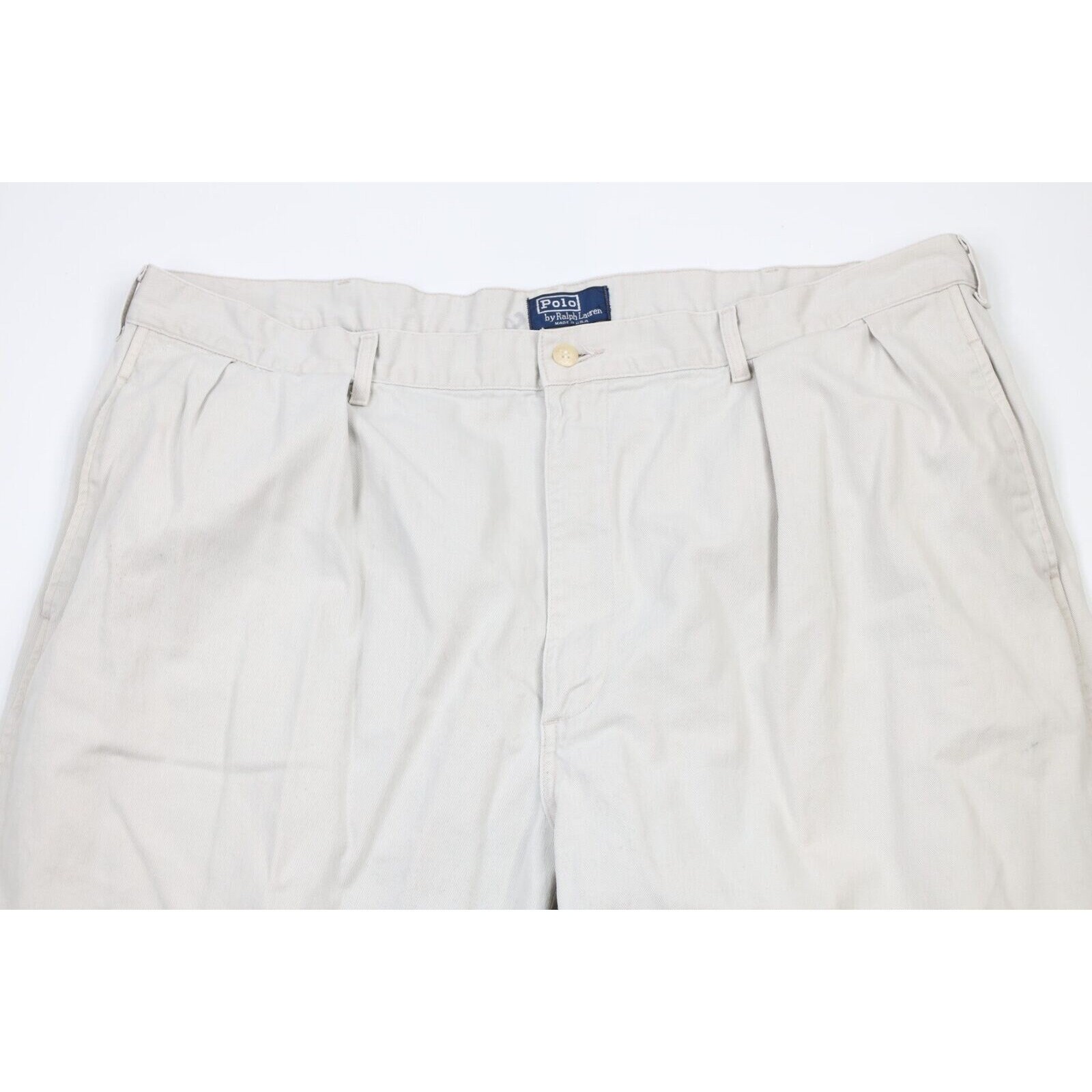 90s Ralph Lauren Mens 42x29 Pleated Wide Leg Dry Goods Chino