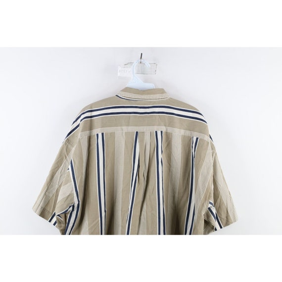 90s Streetwear Mens XL Faded Striped Baggy Fit Sh… - image 10