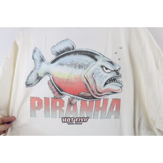90s Streetwear Mens XL Spell Out Hot Fish Piranha… - image 7