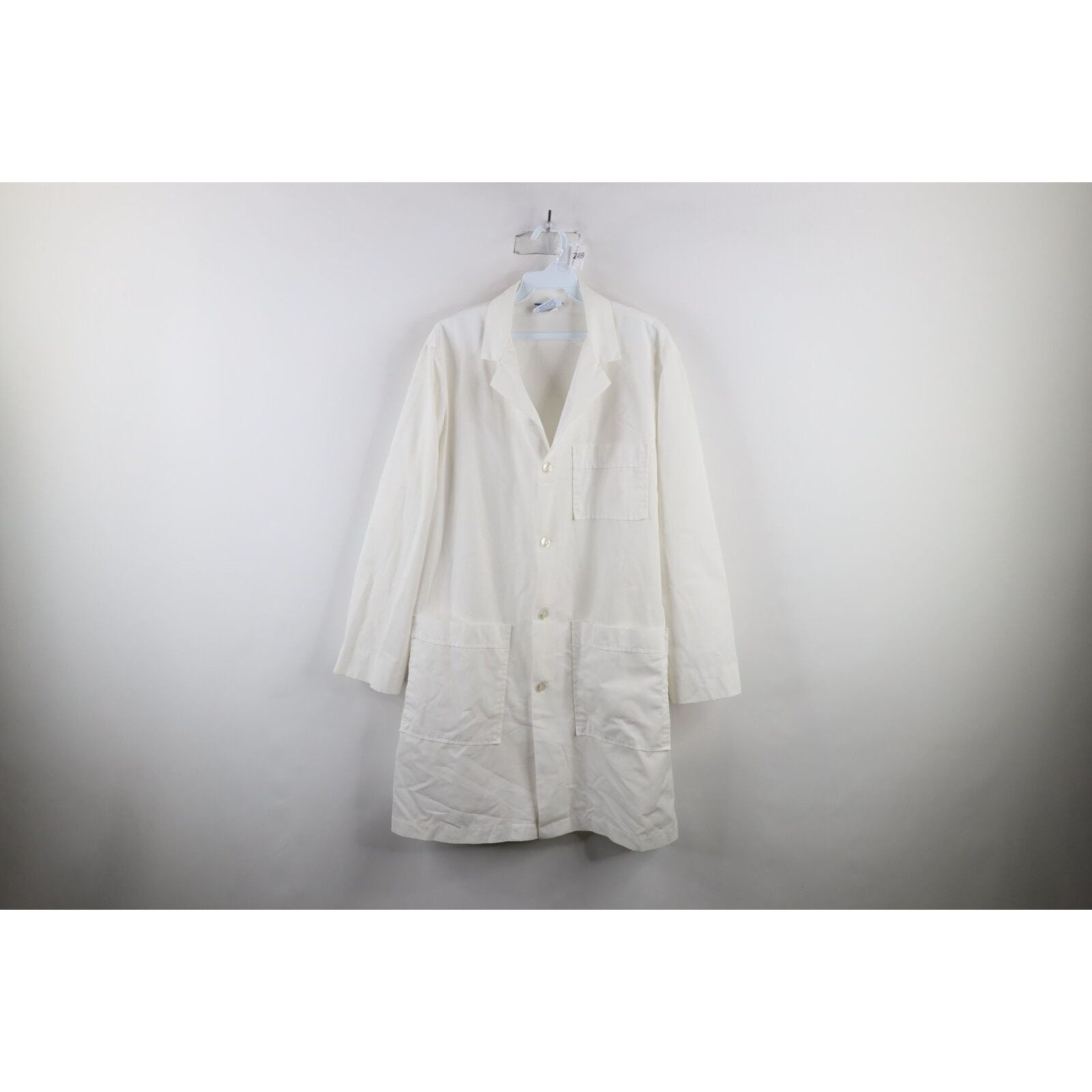 70s Streetwear Mens XL Distressed Work Mechanic Lab Coat Jacket White USA, Vintage Lab Jacket, 70s Mechanic Work Jacket, Scientist Lab Coat