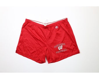 80s Champion Mens L Distressed University of Wisconsin Football Shorts AS IS, University of Wisconsin Shorts, Champion Mens Football Shorts