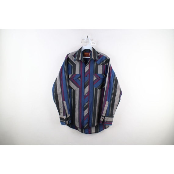 90s Streetwear Mens 15 32/33 Striped Color Block … - image 1