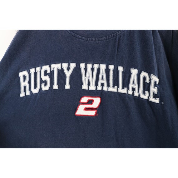 90s NASCAR Mens 2XL Faded Spell Out Rusty Wallace… - image 4