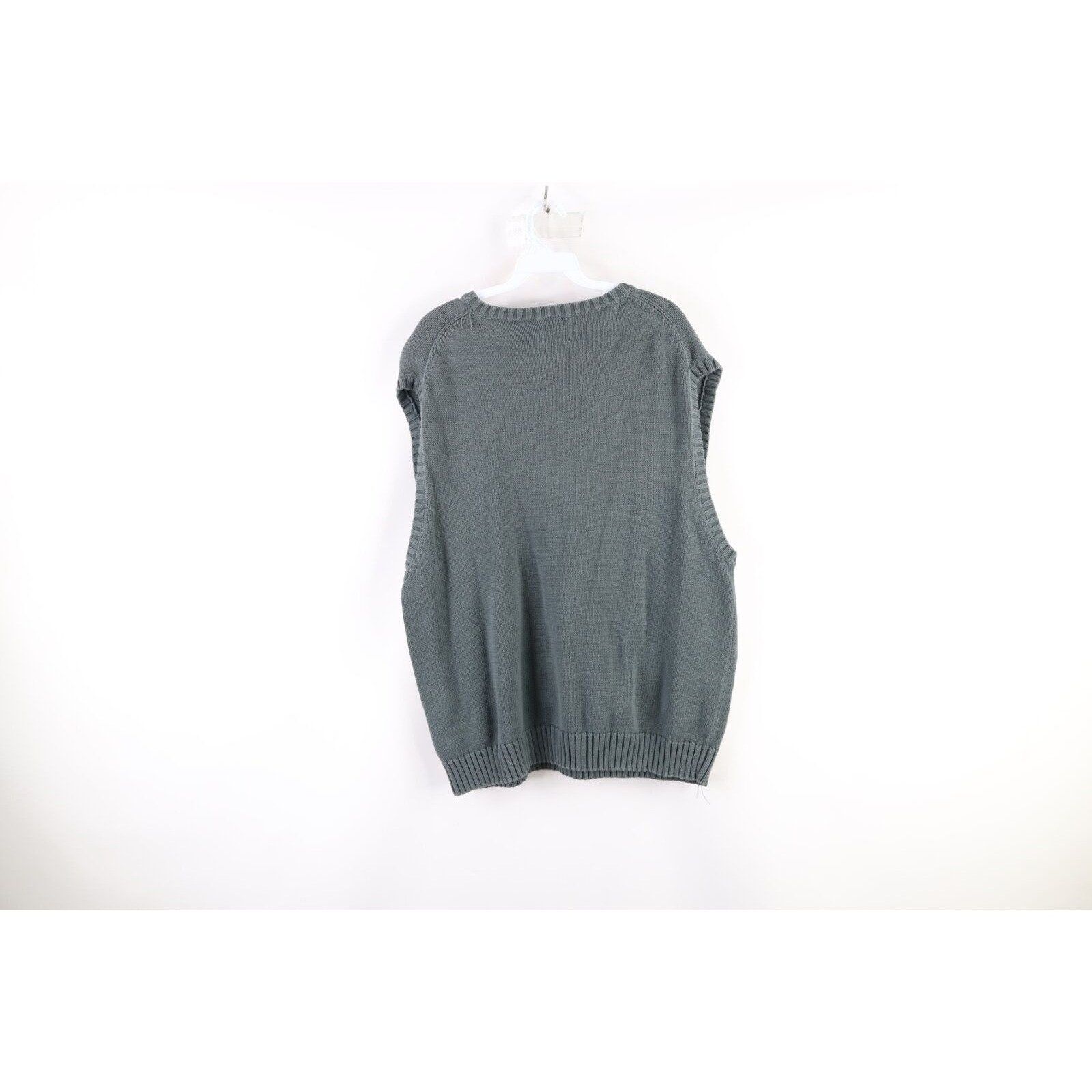 90s Gap Mens Size XL Faded Blank Cotton Knit V-neck Sweater