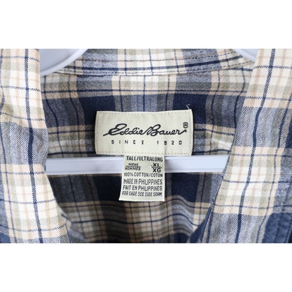 90s Eddie Bauer Mens XLT Faded Heavyweight Collared B… Gem