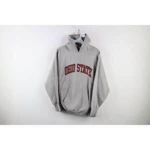 90s Womens Small Spell Out Ohio State University Heavyweight Hoodie Gray, Vintage Ohio State Buckeyes Hoodie, 90s Ohio State Football Hoodie zdjęcie 1