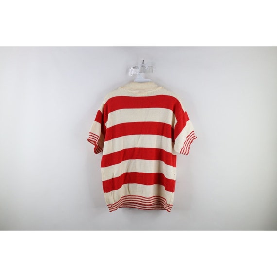 90s Streetwear Womens Large Distressed Striped Sh… - image 10