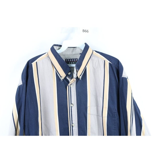 90s Streetwear Mens 2XL Faded Striped Color Block… - image 2