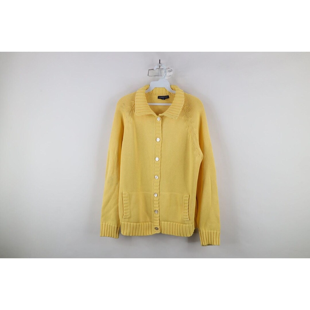通販 激安 End Lands 90s Womens Sweater Cardigan Knit Cotton Heavy XL トップス