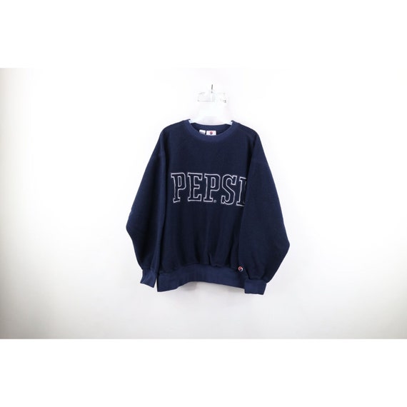 90s Pepsi Co Mens Large Spell Out Reverse Fleece C