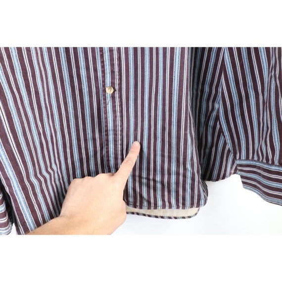 NOS Vintage 90s Streetwear Mens 2XL Faded Striped… - image 4