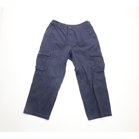 最も優遇 Faded 38x27 Mens Streetwear 90s Wide Cotton Pants Cargo Leg パンツ
