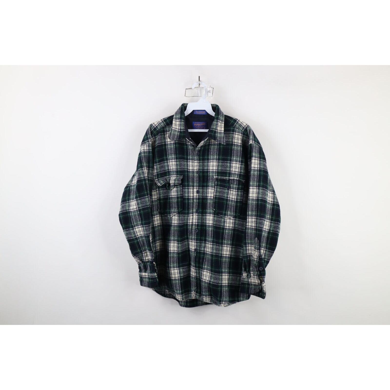 90's PENDLETON　XL Vintage 90s Pendleton Blue Plaid Flannel Lodge Shirt Size XL