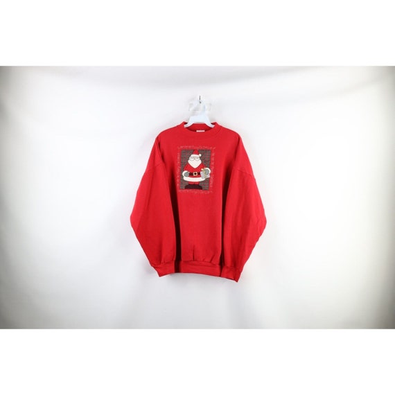 90s Streetwear Womens XL Faded Christmas Santa Cl… - image 1