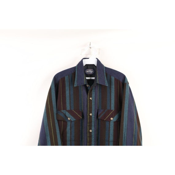 90s Streetwear Mens Medium Rainbow Striped Knit C… - image 2