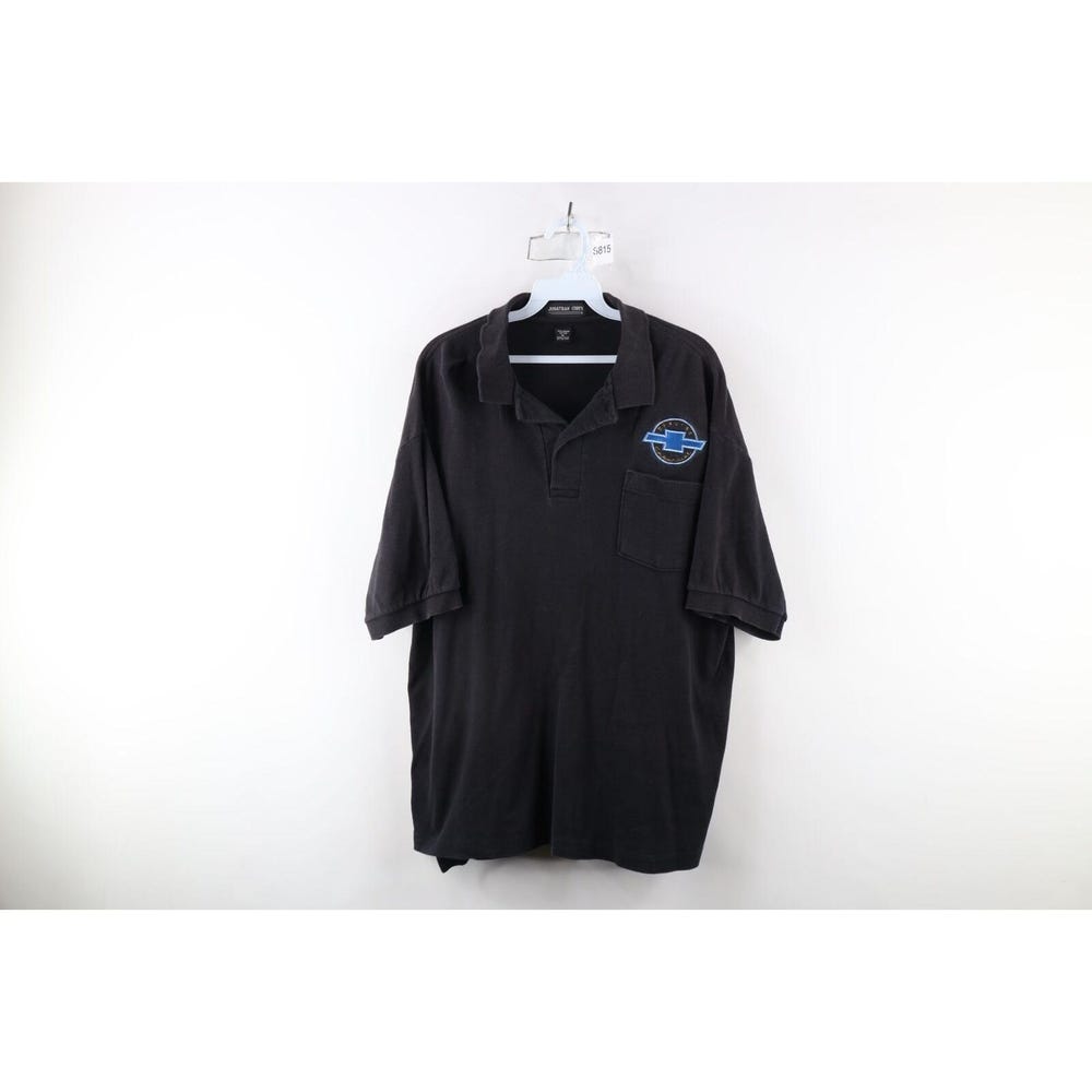 80S 90S Mens Xl Faded Spell Out Genuine Chevrolet Collared Polo Shirt Usa, Vintage Chevrolet Polo Shirt, 1980S Chevy Polo, Vintage Car Polo