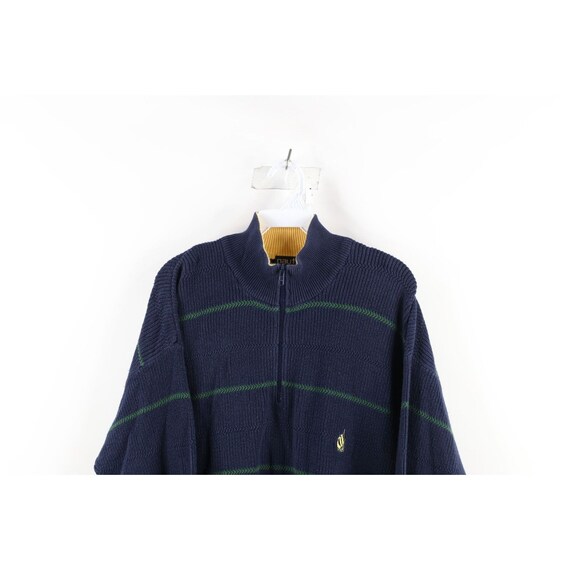 90s Nautica Mens Medium Faded Striped Ribbed Knit… - image 2