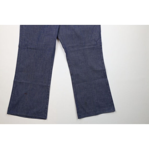 70s Streetwear Mens 34x28 Chambray Wide Leg Bell … - image 4