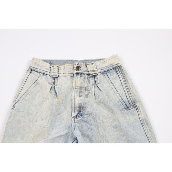 90s Bugle Boy Womens 28 Distressed Flip Cuff Acid… - image 3