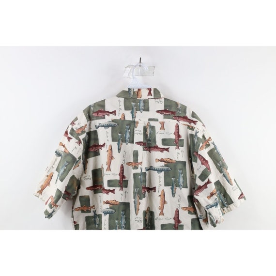 90s Streetwear Mens XL All Over Print Trout Fish … - image 7