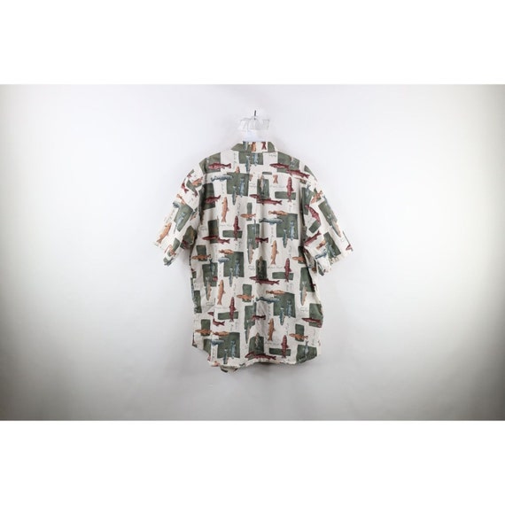 90s Streetwear Mens XL All Over Print Trout Fish … - image 6