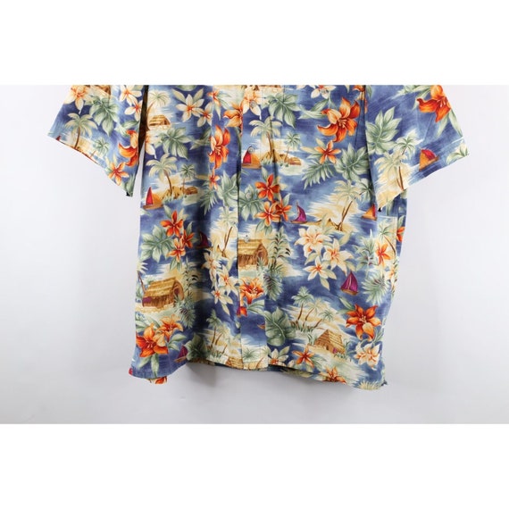 90s Streetwear Mens XLT All Over Print Flower Bea… - image 3