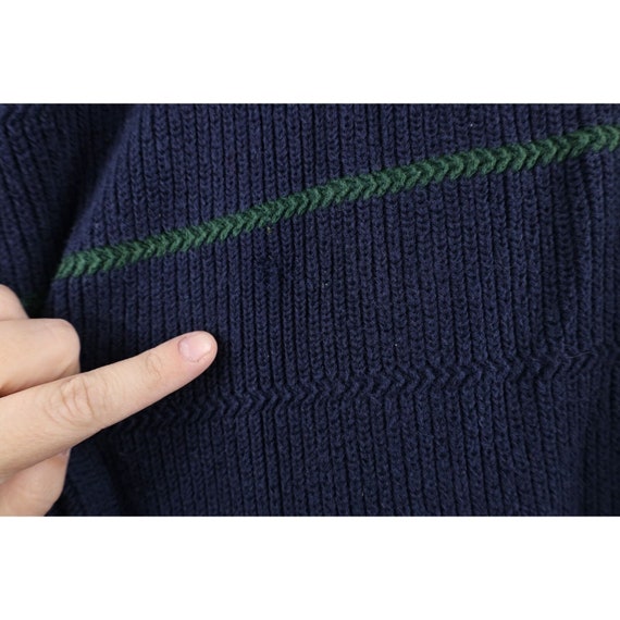 90s Nautica Mens Medium Faded Striped Ribbed Knit… - image 5