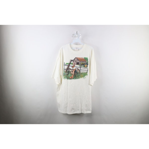 90s Country Primitive Mens 2XL XXL Farmhouse Barn Tractor T-Shirt USA, Vintage Farmhouse T-Shirt, 1990s Tractor T-Shirt, Country Farm Shirt