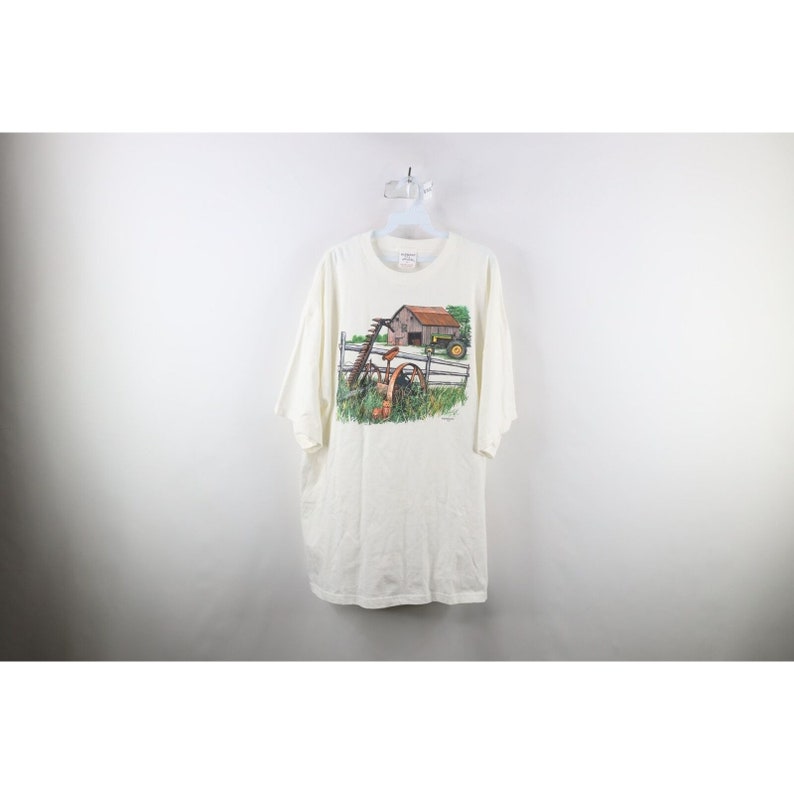90s Country Primitive Mens 2XL XXL Farmhouse Barn Tractor T-Shirt USA, Vintage Farmhouse T-Shirt, 1990s Tractor T-Shirt, Country Farm Shirt image 1