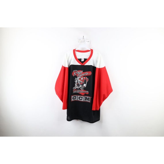 Vintage London Raiders Red Circle Club Ice Hockey Jersey Shirt 