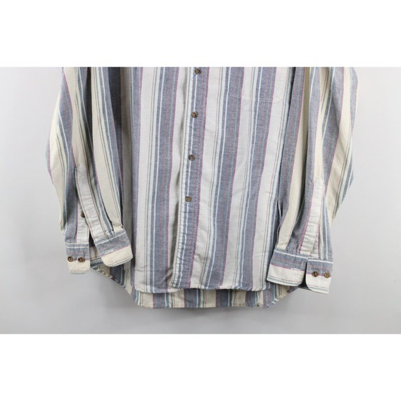 90s Streetwear Mens XL Distressed Rainbow Striped… - image 3