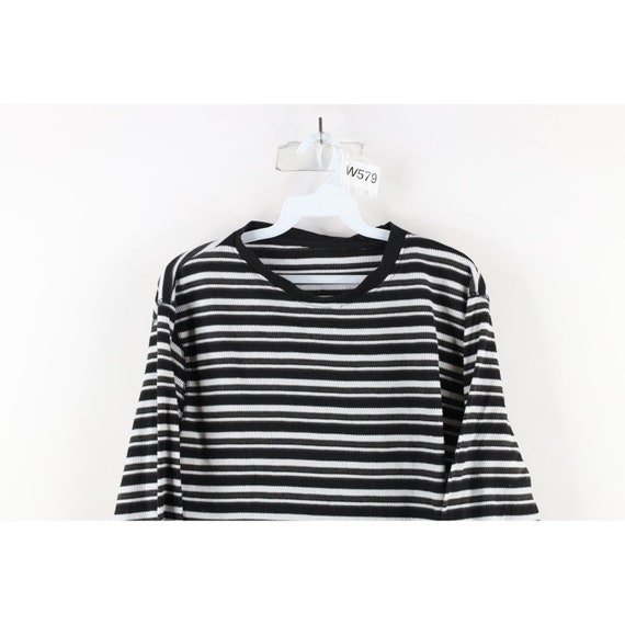 90s Streetwear Mens Large Faded Striped Thermal W… - image 2