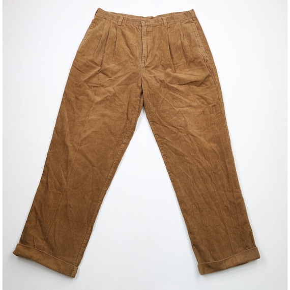 90s Streetwear Mens 40x34 Faded Pleated Cuffed Wide Leg
