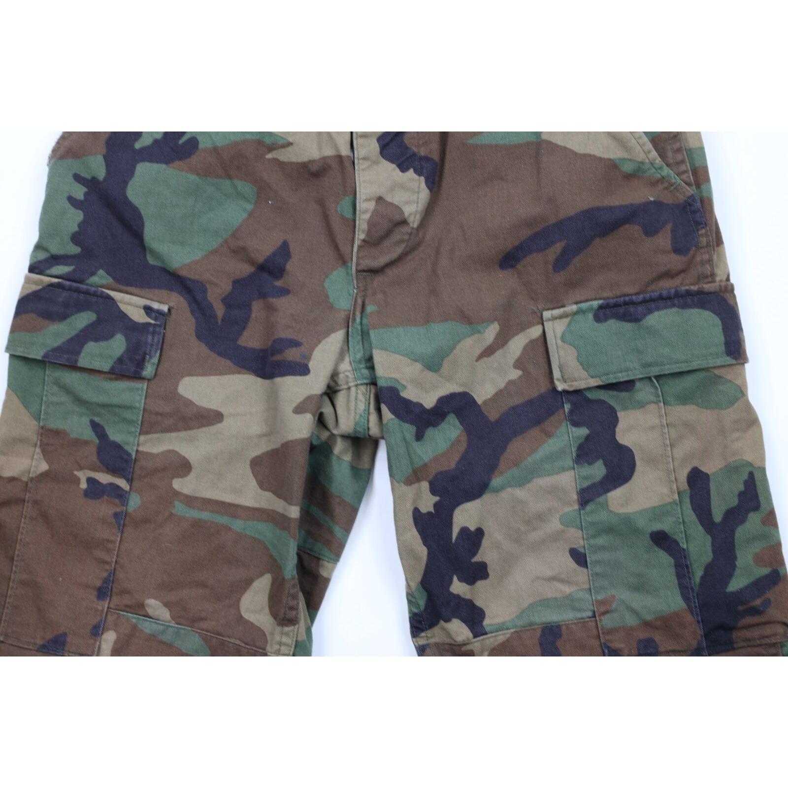 90s Military Mens Small Faded Custom Woodland Camouflage