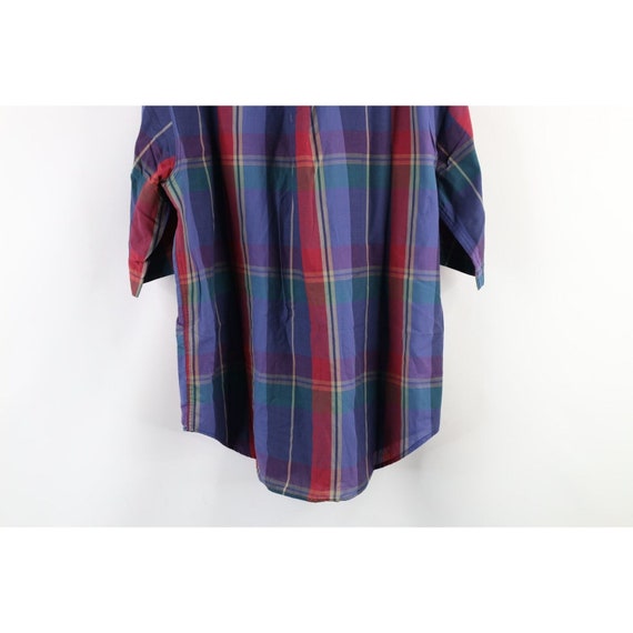 90s Streetwear Mens Large Faded India Madras Plai… - image 7