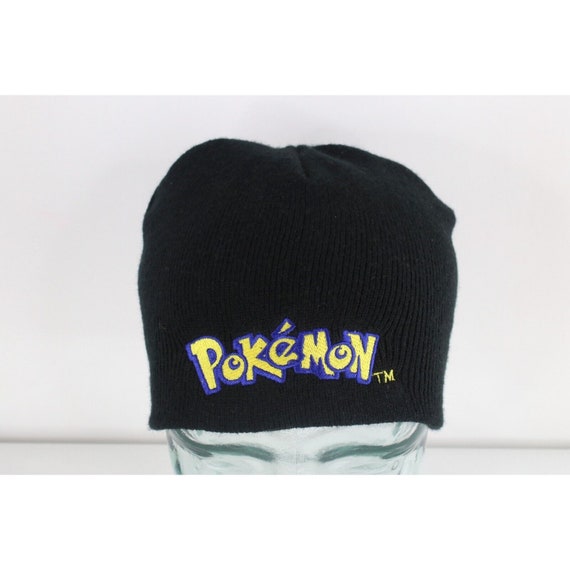 90s Spell Out Pokemon Ribbed Knit Winter Beanie Ha